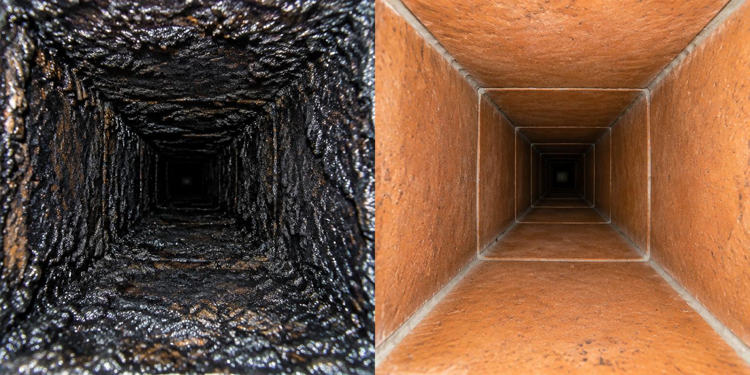 Illustration of a clean chimney flue